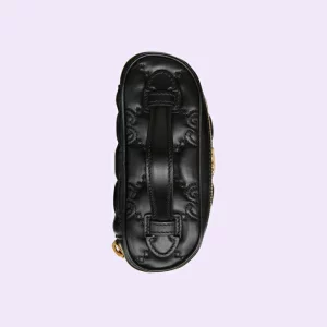 GUCCI GG Matelassé Top Handle Mini Bag - Black Leather