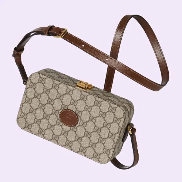 GUCCI GG Mini Bag With Interlocking G - Beige And Ebony Supreme