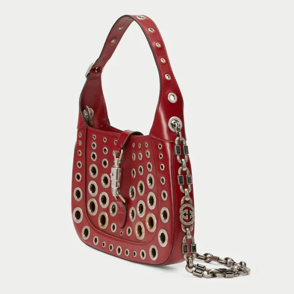 GUCCI Ha Ha Ha Jackie 1961 Shoulder Bag - Cherry Red Leather