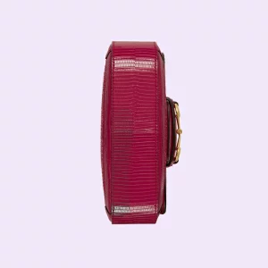 GUCCI Horsebit 1955 GG Crystal Mini Bag - Dark Red