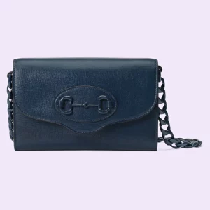 GUCCI Horsebit 1955 Mini Bag - Blue Leather