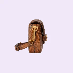 GUCCI Horsebit 1955 Mini Python Bag - Brown