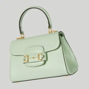 GUCCI Horsebit 1955 Mini Top Handle Bag - Light Green Leather