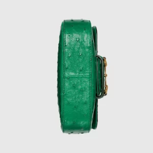 GUCCI Horsebit 1955 Ostrich Mini Bag - Green
