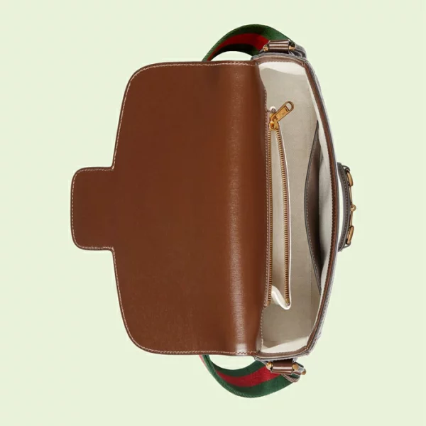 GUCCI Horsebit 1955 Shoulder Bag - Beige And Ebony Supreme