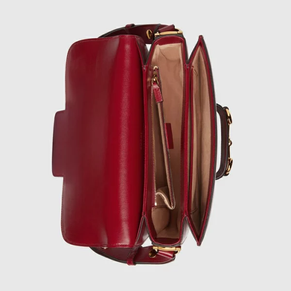 GUCCI Horsebit 1955 Shoulder Bag - Gg Supreme Red