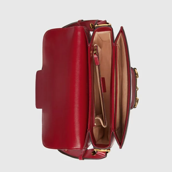 GUCCI Horsebit 1955 Shoulder Bag - Red Leather