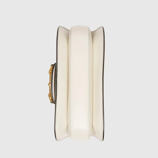 GUCCI Horsebit 1955 Shoulder Bag - White Leather