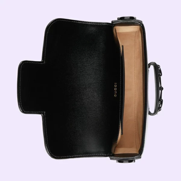 GUCCI Horsebit 1955 Small Shoulder Bag - Black Leather