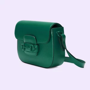 GUCCI Horsebit 1955 Small Shoulder Bag - Green Leather