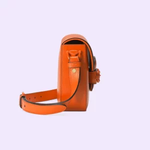GUCCI Horsebit 1955 Small Shoulder Bag - Orange Leather