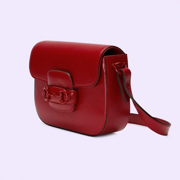 GUCCI Horsebit 1955 Small Shoulder Bag - Red Leather