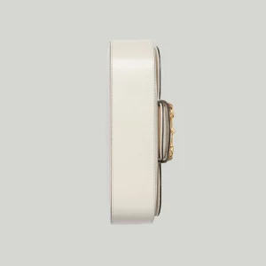 GUCCI Horsebit 1955 Small Shoulder Bag - White Leather