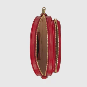 GUCCI Interlocking G Mini Heart Shoulder Bag - Red Leather