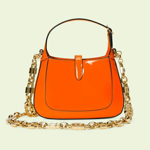 GUCCI Jackie 1961 Mini Shoulder Bag - Orange Patent Leather