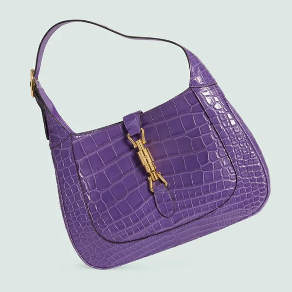 GUCCI Jackie 1961 Small Crocodile Bag - Purple