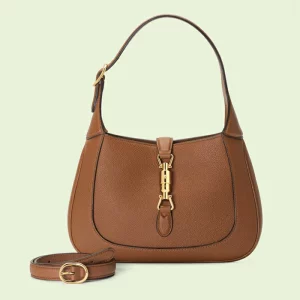 GUCCI Jackie 1961 Small Natural Grain Bag - Cuir Brown Leather