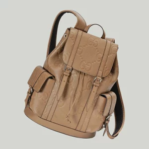 GUCCI Jumbo GG Backpack - Taupe Leather