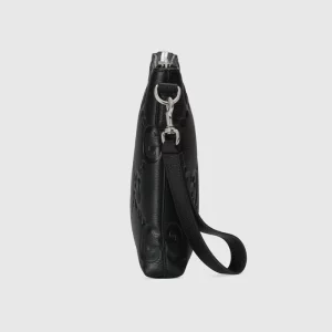 GUCCI Jumbo GG Medium Messenger Bag - Black Leather
