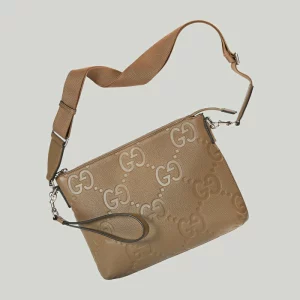GUCCI Jumbo GG Medium Messenger Bag - Taupe Leather