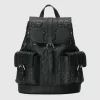 GUCCI Jumbo GG Small Backpack - Black Leather