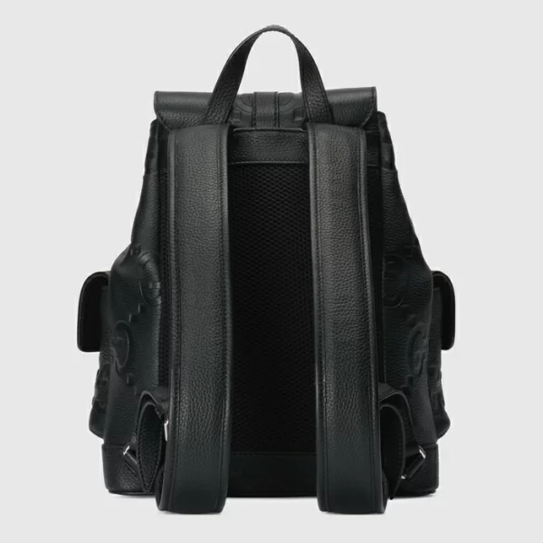 GUCCI Jumbo GG Small Backpack - Black Leather