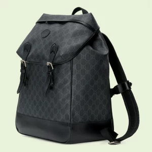 GUCCI Medium Backpack With Interlocking G - Black Gg Supreme