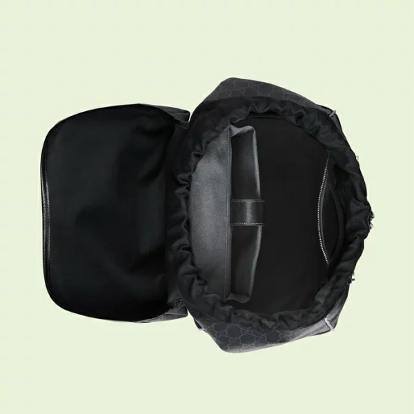 GUCCI Medium Backpack With Interlocking G - Black Gg Supreme