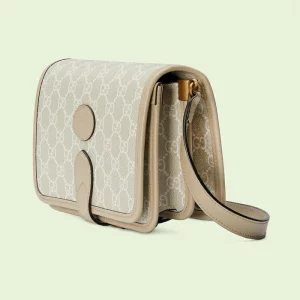 GUCCI Mini Shoulder Bag With Interlocking G - Beige And White Gg Supreme