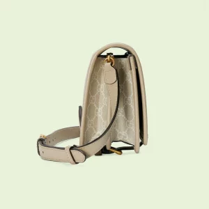 GUCCI Mini Shoulder Bag With Interlocking G - Beige And White Gg Supreme