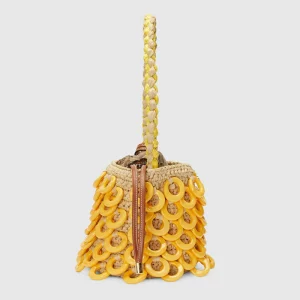 GUCCI Mini Top Handle Bag - Natural Crochet Raffia