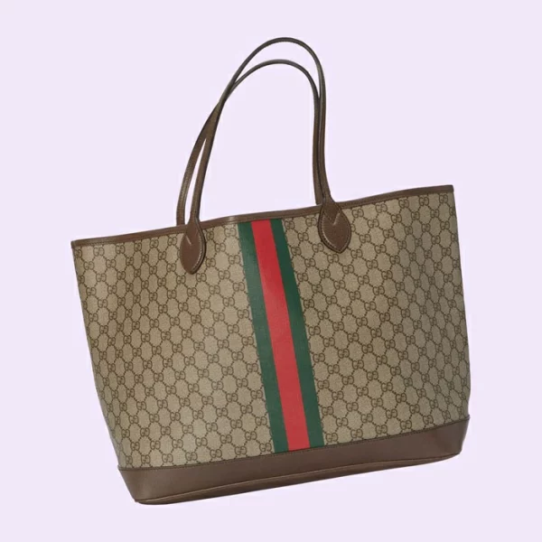 GUCCI Ophidia GG Large Tote Bag - Beige And Ebony Supreme