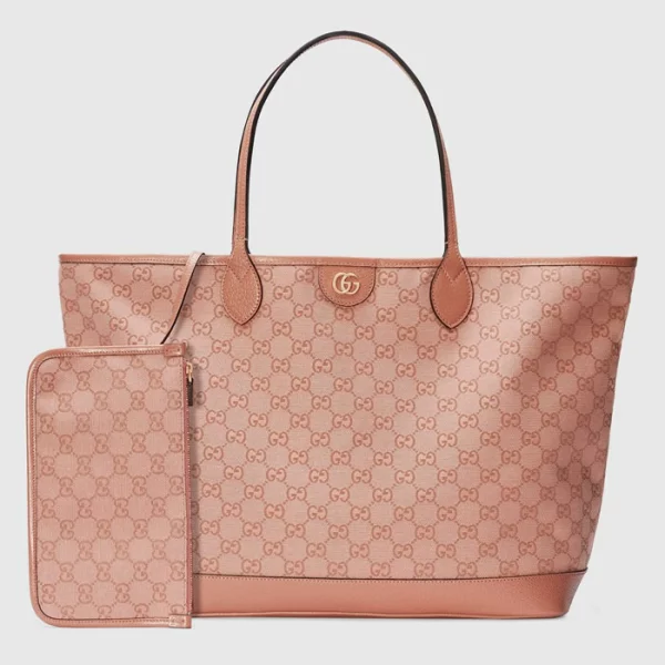 GUCCI Ophidia GG Large Tote Bag - Pink Canvas