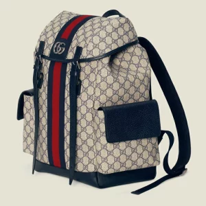 GUCCI Ophidia GG Medium Backpack - Beige And Blue Gg Supreme