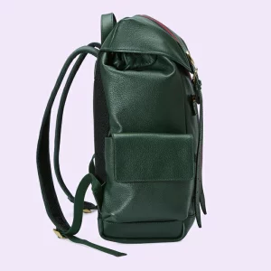 GUCCI Ophidia GG Medium Backpack - Green Leather