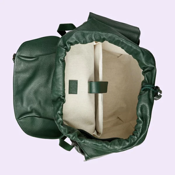 GUCCI Ophidia GG Medium Backpack - Green Leather