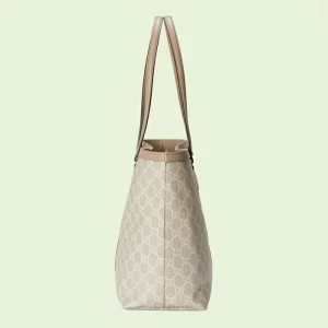 GUCCI Ophidia GG Medium Tote - Beige And White Canvas