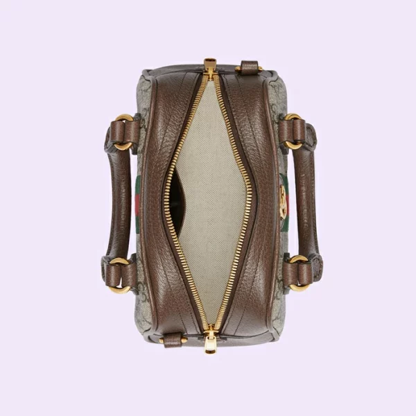 GUCCI Ophidia GG Mini Top Handle Bag - Beige And Ebony Gg Supreme