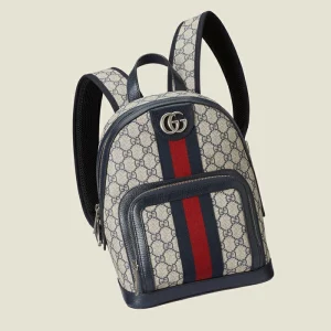 GUCCI Ophidia GG Small Backpack - Beige And Blue Gg Supreme