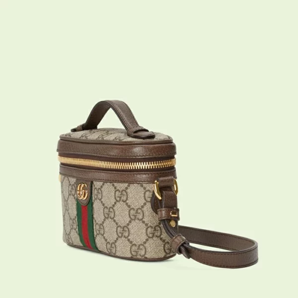 GUCCI Ophidia GG Top Handle Mini Bag - Beige And Ebony Supreme