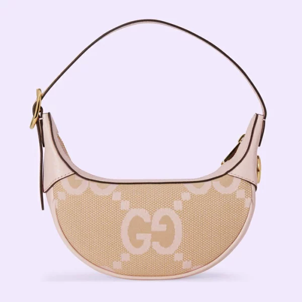 GUCCI Ophidia Jumbo GG Mini Bag - Camel And Pink Canvas