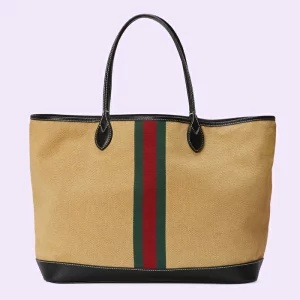 GUCCI Ophidia Large Foldable Tote Bag - Beige Canvas