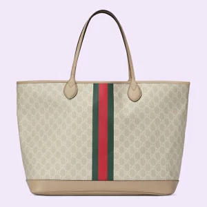 GUCCI Ophidia Large Tote Bag - Beige And White Supreme