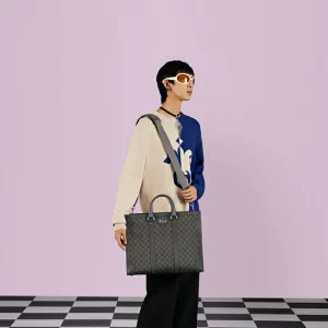 GUCCI Ophidia Large Tote Bag - Grey And Black Supreme