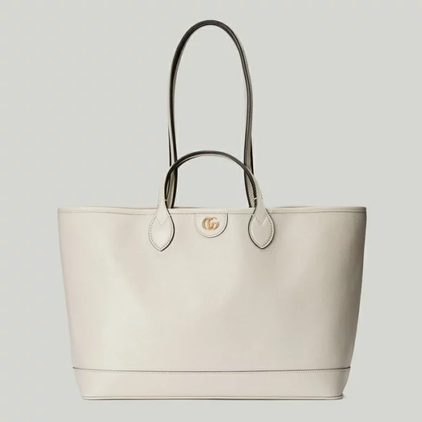 GUCCI Ophidia Medium Tote Bag - White Leather
