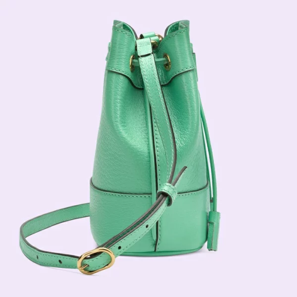 GUCCI Ophidia Mini Bucket Bag With Double G - Mint Leather