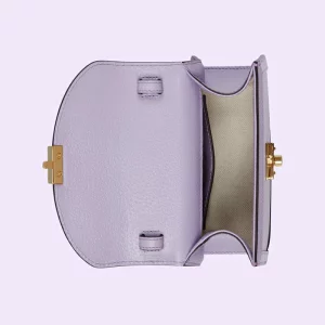 GUCCI Ophidia Mini Shoulder Bag - Lilac Leather