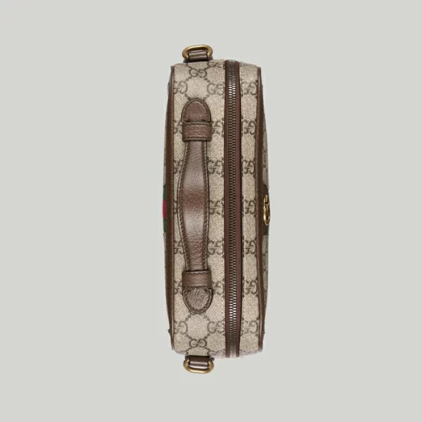 GUCCI Ophidia Small Shoulder Bag With Web - Beige And Ebony Supreme