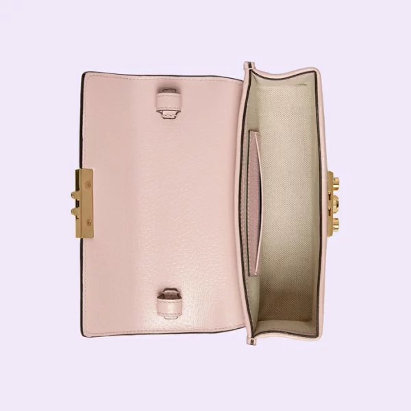GUCCI Padlock Jumbo GG Mini Bag - Beige And Pink Canvas