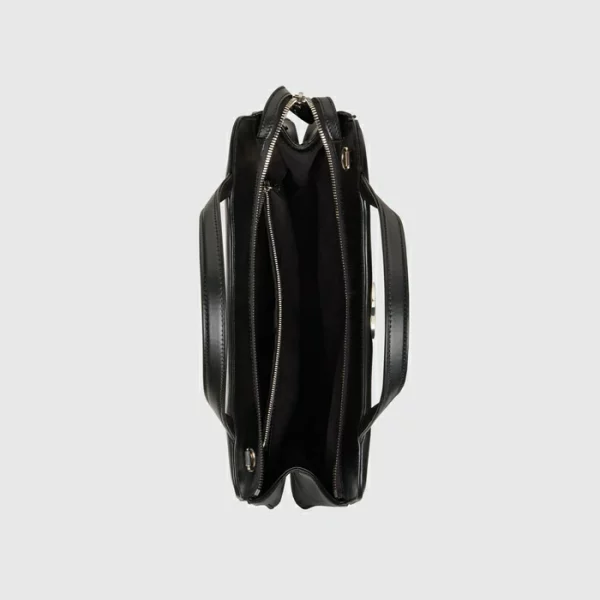 GUCCI Petite GG Medium Tote Bag - Black Leather